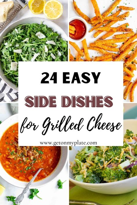 Sides For Grilled Cheese, Grilled Cheese Dinner, Grilled Cheese Sides, Grilled Cheese Party, Fresh Cheese Recipe, Grilled Cheese Bar, Frozen Sweet Potato Fries, Easy Side Dishes, Best Sides