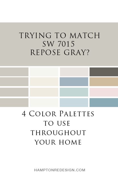 Kitchen With Repose Gray Walls, Anew Gray Color Pallet, Coordinating Colors For Repose Gray, Peppercorn And Repose Gray, Accent Wall With Repose Gray, Paint Colors That Go With Repose Gray, Repose Grey Color Palette, Repose Gray Palette, Repose Gray Coordinating Colors Kitchen