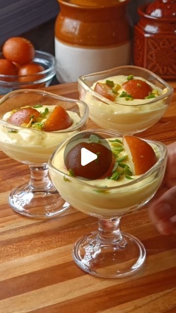 Sumi'sCookingCorner_YT on Instagram: "Custard Gulab Jamun Recipe - Fusion Indian Dessert 😋🤤😍 #reels #food #recipe #cooking #homemade #dessert" Custard Gulab Jamun, Gulab Jamun Custard Recipe, Gulab Jamun Cheesecake Recipe, Fusion Desserts Indian, Indian Desserts Recipes, Indian Custard Recipe, Indian Fusion Desserts, Desserts Indian, Garnishing Ideas