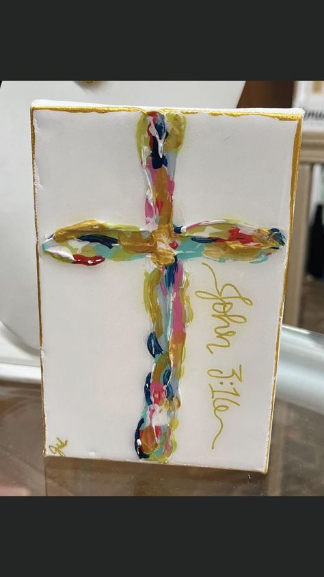 Cross Art Painting, Art Painting Diy, Cross Crafts, Cross Art, Diy Watercolor Painting, Diy Cross, Easter Art, Textured Canvas Art, Canvas Painting Diy