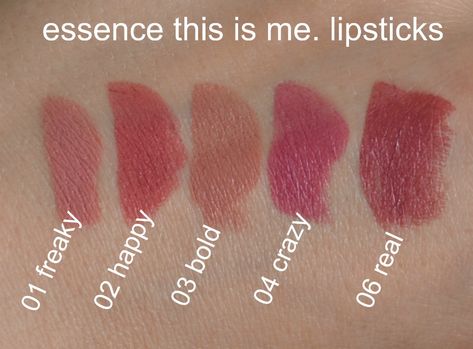 Drugstore Lips, Essence Makeup, Color Lipstick, Essence Cosmetics, Lipstick Collection, Lipstick Swatches, Beauty Lipstick, Boost Your Confidence, White Caps