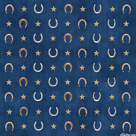 Mustang Sunset - Horseshoe Luck - Navy Blue Equestrian Wallpaper Iphone, Horseshoe Aesthetic Wallpaper, Horseshoe Wallpaper, Western Horse Background Wallpapers, Tropical Prints Pattern, Horse Fabric Print, Horse Brushes, Blue And White Wallpaper, Western Prints