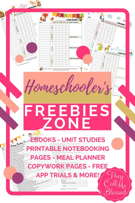 Homeschool Freebies Zone Free ebooks | Free unit studies | Free homeschool printables | Free meal planner | Free blog blueprint | Free blogging tutorial | Free homeschool lapbook | Free homeschool notebooking pages | Free homeschool apps trial | Free online unit studies | Free printable planner | Free preschool curricilum | Free homeschool music course | Free homeschool art course | Free homeschool resources | Free homeschool ebook Homeschool Apps, Free Homeschool Curriculum, Free Homeschool Resources, Free Homeschool Printables, Homeschool Freebies, Homeschool Education, Homeschool Inspiration, Homeschool Encouragement, Unit Studies