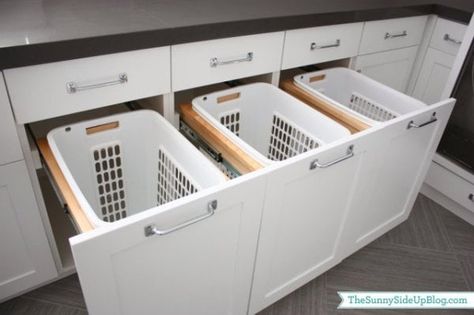 6 DIY Laundry Sorters to Get You Organized - The Cameron Team Laundry Room Hamper, Room 101, Laundry Room Hacks, Laundry Sorter, White Shaker Cabinets, Laundry Room Cabinets, Laundry Room Inspiration, Laundry Room Remodel, Ideas Para Organizar