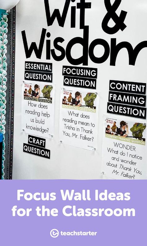 Focus Wall Ideas, Math Focus Walls, Focus Boards, Kindergarten Anchor Charts, 7th Grade Ela, Literacy Coaching, Ideas For Teachers, Clever Classroom, 8th Grade Ela