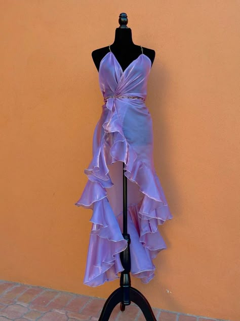 Mugler 1999, Barbie Inspired Dress, Orchid Dress, Wave Dress, Hi Low Skirt, Lavender Dresses, Lavender Fields, Purple Dress, Look Cool