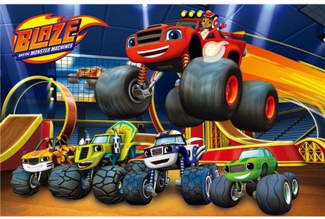 Blaze And The Monster Machines Wallpapers Bolo Blaze, Blaze Party, Blaze The Monster Machine, Blaze Birthday, Blaze And The Monster Machines, Monster Trucks Birthday Party, Porcelain Christmas Ornaments, Edible Image Cake, Monster Truck Birthday