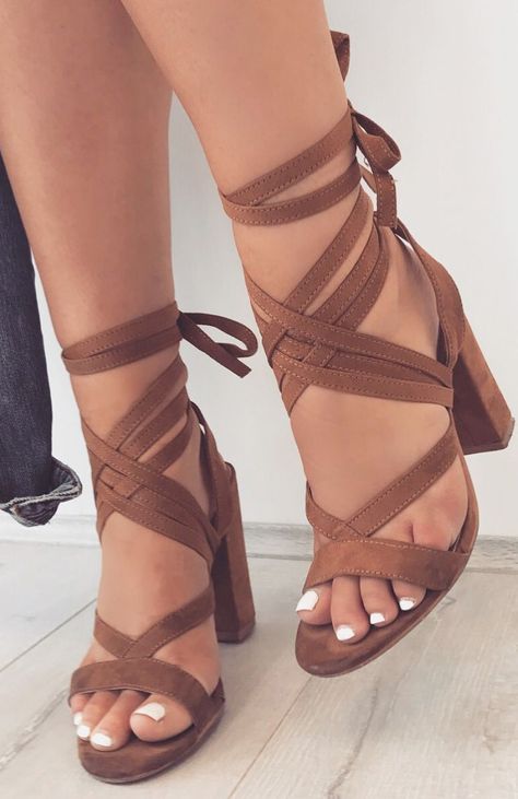 oooh, i like these.  the colour isn't quite my style (i'd much prefer black), but these are nice. Hak Tinggi, High Heels Classy, Gladiator Sandals Heels, Velvet Sandals, Afrikaanse Mode, Heels Outfits, Heels Classy, Cute Heels, Combat Boot