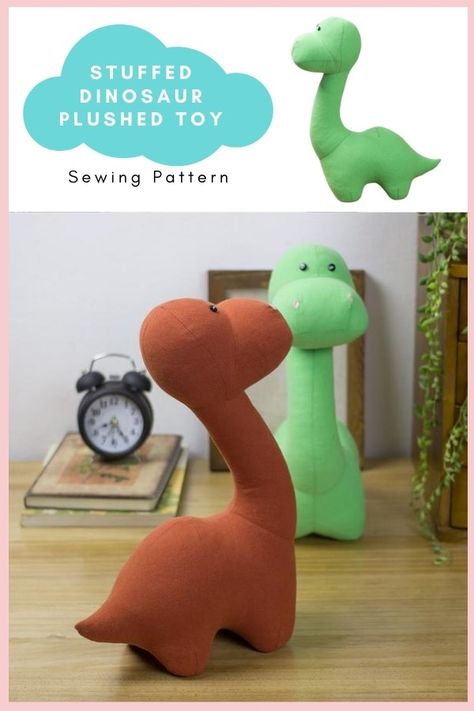 Stuffed Dinosaur Plushed Toy sewing pattern. This is a super cute and very popular pattern that is relatively simple to make as it includes only seven pieces, however, what you get is a cute dinosaur with a perfect figure. Stuffed Bear Sewing Pattern Free, Dinosaur Sewing Projects, Free Dinosaur Sewing Pattern, Stuffed Dinosaur Pattern Free, Dinosaur Stuffed Animal Pattern Free, Stuffed Dinosaur Pattern, Dino Sewing Pattern, Dinosaur Sewing Pattern Free, Dinosaur Plush Pattern