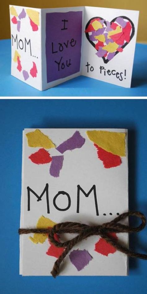 Cards For Kids To Make, Easy Mother's Day Crafts, Diy Mother's Day Crafts, Mother's Day Projects, Mother's Day Activities, Love You To Pieces, Mothers Day Crafts For Kids, Cards For Kids, Daycare Crafts