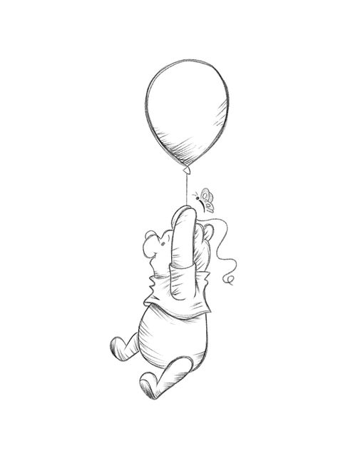 Winnie The Pooh Inspired Tattoos, Winnie The Pooh Black And White, Tattoos Winnie The Pooh, Pooh Bear Tattoo, Rain Cloud Tattoos, Winnie The Pooh Tattoo, Winnie The Pooh Tattoos, Disney Inspired Tattoos, Outline Pictures