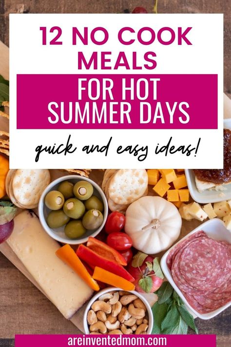 No Cook Summer Meals, Easy No Cook Recipes, No Oven Dinners, Refreshing Dinner Ideas, No Cook Dinner Ideas, Cool Summer Dinners, No Cook Dinner, Easy Dinner Recipies, No Cook Recipes