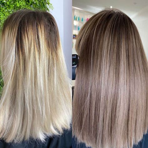 How To Make Blonde Hair Darker, From Blonde Highlights To Brown Hair, From Light Blonde To Dark Blonde, Fall Blonde Balayage With Lowlights, Level 6 With Blonde Highlights, Toner Over Blonde Highlights, Go From Blonde To Light Brown, Diy Light Brown Hair At Home, Lowlights On Highlighted Hair