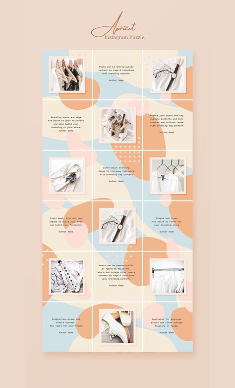 Modern Instagram Feed, Pastel Color Combinations, Instagram Puzzle Feed Template, Instagram Puzzle Feed, Instagram Design Layout, Puzzle Feed, Lifestyle Influencer, Feed Insta, Instagram Puzzle