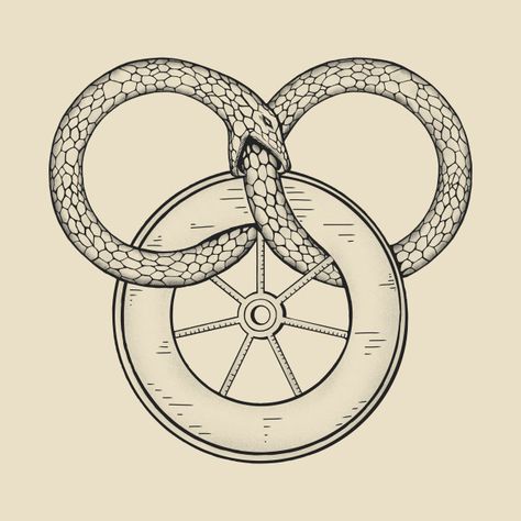 Check out this awesome 'The+Snake+and+the+Wheel' design on @TeePublic! Aes Sedai Symbol, Aes Sedai Tattoo, Snake Temple Fantasy Art, The Wheel Of Time Art, Wheel Of Time Tattoo Ideas, Wheel Of Time Symbol, Time Symbol Tattoo, Wheel Of Time Art, Wheel Of Time Tattoo