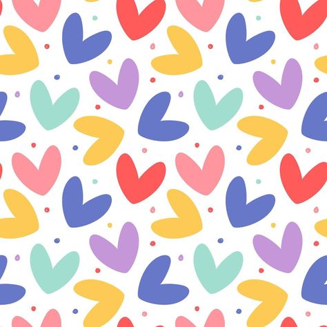 Cute hearts seamless pattern Teacher Wallpaper, Cute Hearts, Valentines Patterns, Heart Hands Drawing, Apple Watch Wallpaper, Seamless Pattern Vector, Printable Vinyl, Rainbow Pattern, Print Wallpaper