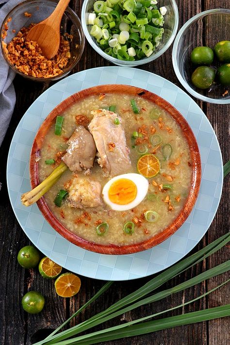 Arrozcaldo Recipe, Arroz Caldo Filipino Recipe, Arroz Caldo Recipe, Chicken Rice Porridge, Chicken Arroz Caldo, Caldo Recipe, Foxy Folksy, Rice Porridge, Pinoy Food