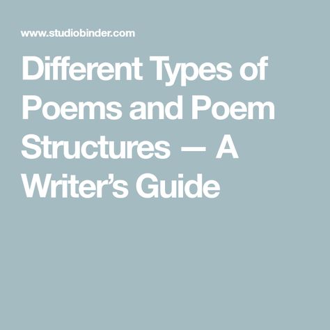 Different Types of Poems and Poem Structures — A Writer’s Guide Poem Format Ideas, Types Of Poems Templates, Poem Starters, Poetry Structure, Poem Structure, Different Types Of Poems, Writing A Poem, Concrete Poem, Iambic Pentameter