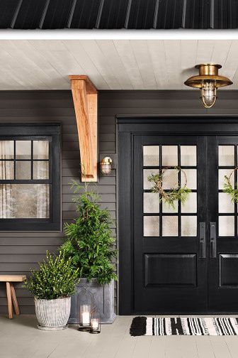 Exterior Door Paint, Exterior Door Paint Colors, Painted Exterior Doors, Urbane Bronze, Urban Bronze, Color Of The Month, Month January, Door Paint, Front Door Paint Colors