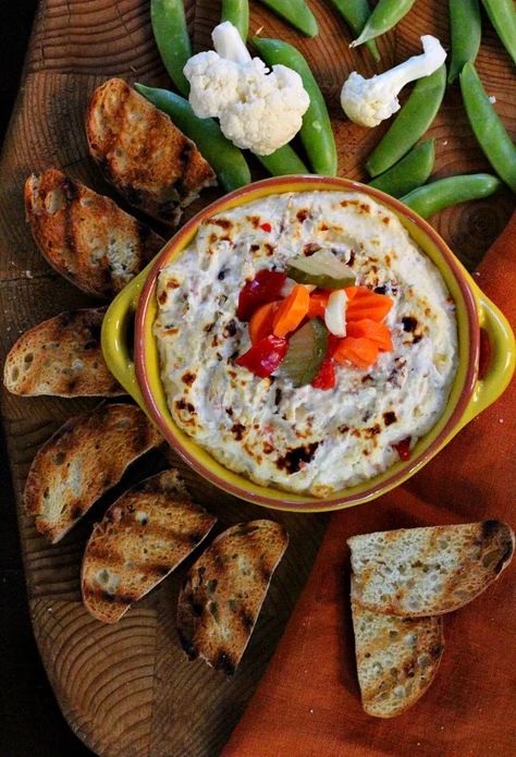 Elways Restaurant artichoke dip with Cream Cheese.. Easy. Cream cheese and sour cream. Exciting with pickled vegetables. Perfect for a Football party crowd. #artichoke #dip #withcreamcheese Burritos For A Crowd, Breakfast Burritos For A Crowd, Recipes Using Cream Cheese, Restaurant Appetizers, Cream Cheese Dips, Spread Recipes, Cream Cheese Recipes, Artichoke Dip, Starters Recipes