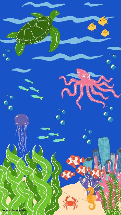 Under the sea. Under The Sea Wallpaper, Book Animation, Underwater Wallpaper, Flip Book Animation, Aesthetic Phone, Flip Book, Aesthetic Photo, Blue Ocean, Under The Sea