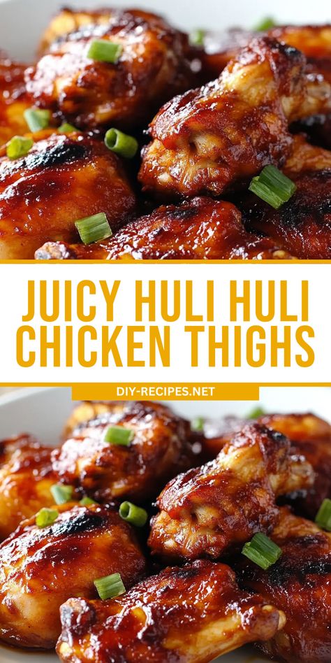 Cook up juicy Huli Huli Chicken thighs with this easy recipe! Packed with tropical flavors and perfect for grilling. Oven Baked Huli Huli Chicken, Honolulu Chicken Recipe, Hui Hui Chicken, Tropical Chicken Recipes, Pulehu Chicken, Huli Huli Chicken Crockpot, Authentic Huli Huli Chicken Recipe, Hulu Hulu Chicken, Chicken Thigh Grill Recipes