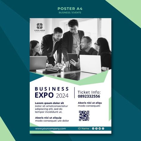 Poster for business expo Free Psd | Free Psd #Freepik #freepsd #flyer #poster #business #template Poster For Business, Poster Frame Design, Free Psd Poster, Poster Business, Graphic Design Posters Layout, Event Poster Template, Restaurant Poster, Poster Template Free, Poster Presentation Template