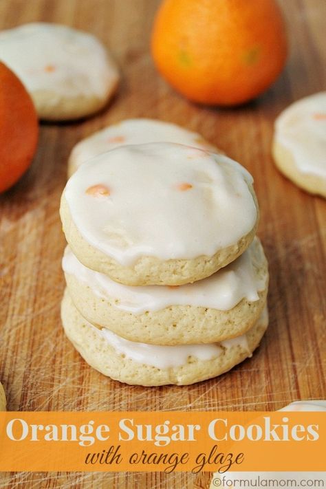 Orange Sugar Cookies with Orange Glaze • The Simple Parent Mandarin Cookies, Orange Sugar Cookies, Candies Recipes, C Is For Cookie, Gooey Cookies, Orange Cookies, Mandarin Oranges, Orange Glaze, Low Carb Cookies