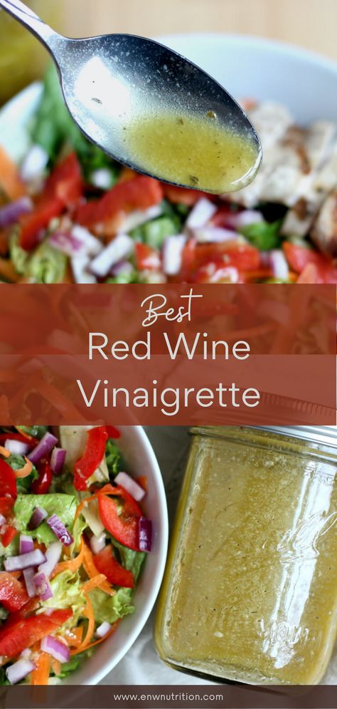 Red Wine Vinegar Salad Dressing, Vegan Dressings, Vinegar Salad Dressing, Plat Vegan, Kitchen Staples, Red Wine Vinaigrette, Vinaigrette Salad, Easy Salad Dressing, Salad Dressing Recipes Homemade