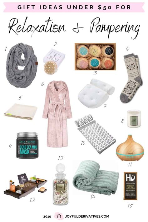 15 Gift Ideas for Relaxation and Pampering / The best pampering gift ideas for women! Grab one of these simple gifts for the hard-working woman in your life that deserves a bit of relaxation. Give the gift of self-care with these budget-friendly gift ideas. All of these gift ideas are for Christmas or any gift-giving occasion. #giftguide #selfcare #pamperinggifts Women Pampering Gifts, Pampering Ideas, Graduation Gifts For Girlfriend, Relaxation Gift Basket, 15 Gift Ideas, Cozy Bath, Hard Working Women, Budget Friendly Gift, Gift Ideas For Women