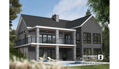 Lake Front House Plans, Drummond House Plans, Basement House Plans, Cottage Style House Plans, Basement House, Lake House Plans, Farmhouse Style House Plans, Walkout Basement, Cottage Plan