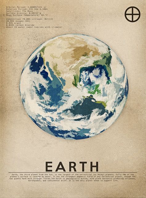 Earth Art Print by Heather Landis - X-Small Earth Illustration, Educational Illustration, Earth Art, Illustration Wall Art, Digital Artists, Illustration Print, Stars And Moon, Graphic Illustration, Stretch Canvas