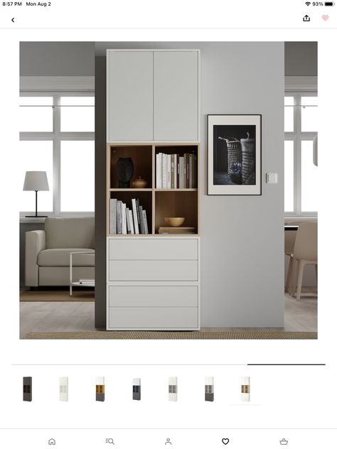 Små Rum Lidt Plads, Ikea Eket, Ikea Office, Movable Shelf, Flexible Furniture, Painted Drawers, Organization Furniture, Ikea Cabinets, Ikea Storage