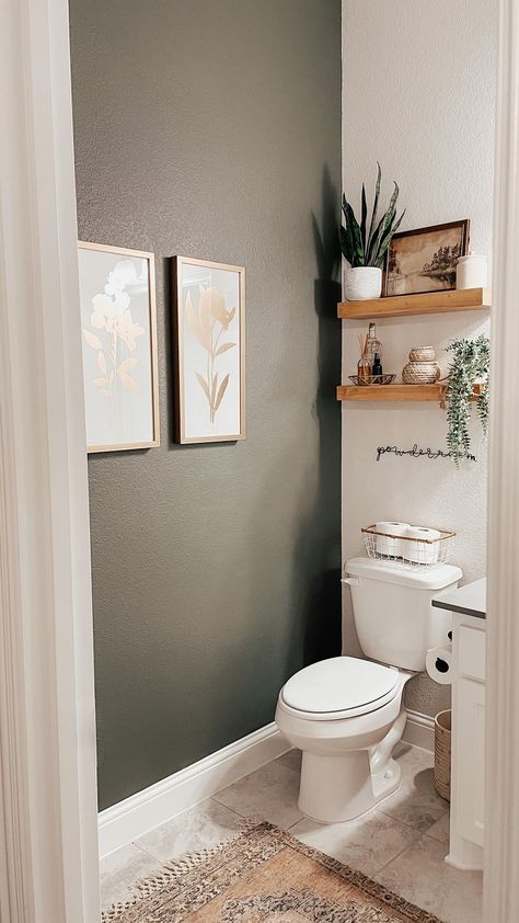 Bathroom Facelift, Reno House, Half Bath Decor, Small Half Bathroom, Half Bathroom Decor, Ideas Baños, Toilet Room Decor, Bilik Air, Guest Bathroom Decor