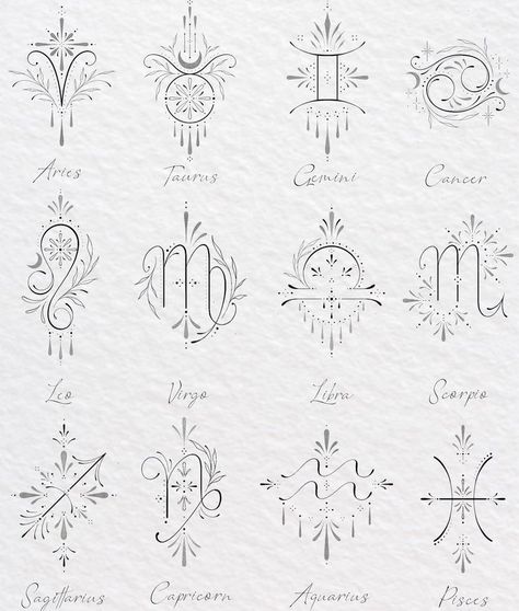 Birth Sign Tattoos, Astro Tattoo, Zodiac Signs Tattoos, Gemini Sign Tattoo, Widder Tattoo, Love Symbol Tattoos, Astrology Tattoo, Horoscope Tattoos, Aquarius Tattoo