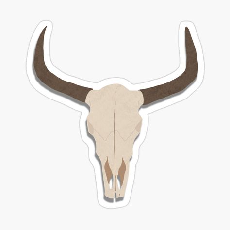 Boho desert bull skull sticker