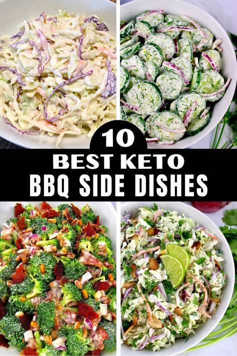 Healthy Sides Low Carb, Keto Friendly Bbq Side Dishes, Keto Friendly Sides For Bbq, Side Keto Dishes, Keto Barbecue Sides, Easy Keto Side Dishes For Bbq, Keto Side Dishes For Fish, Keto Cold Side Dishes, Low Carb Cold Side Dishes