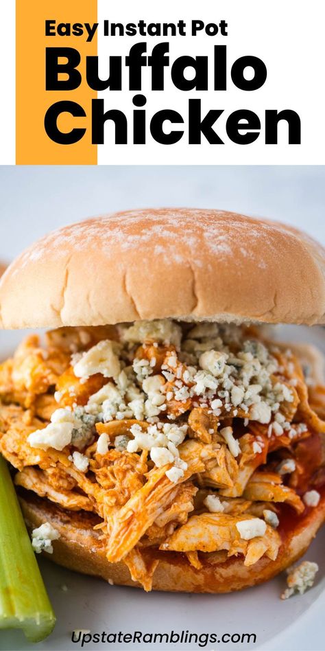 Craving something spicy and delicious? Try this Easy Instant Pot Buffalo Chicken! It's a quick and easy, fool-proof recipe that delivers bold flavors with minimal effort. Perfect for busy weeknights or game day snacks. Pulled Buffalo Chicken Instant Pot, Instant Pot Buffalo Chicken Sliders, Franks Buffalo Chicken, Instant Pot Buffalo Chicken, Buffalo Chicken Tacos, Shredded Buffalo Chicken, Buffalo Chicken Sliders, Easy Buffalo Chicken, Buffalo Chicken Recipes