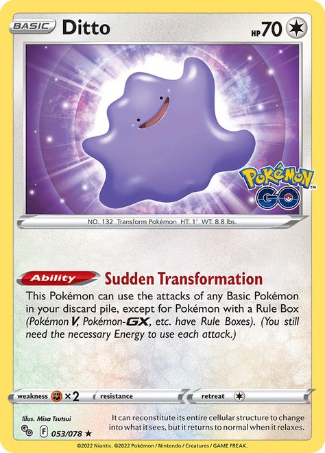 Pokemon Go Cards, Pokemon Ditto, Pokemon Trading Card Game, Collectible Trading Cards, Pokemon Trading Card, Pokemon Teams, Card Sleeves, My Pokemon, Pokemon Card