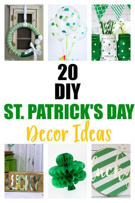 These DIY St. Patrick's Day decor ideas are easy to make and perfect decorations for the month of Kelly green! #diy #decor #stpatricksday #holidays #decorations #crafts #momlife Diy St Patricks Day Decor, Shamrock Garland, St Patricks Decorations, St. Patrick's Day Diy, Fete Saint Patrick, St Patric, St Patricks Crafts, St Patrick's Day Decor, Holiday Prep