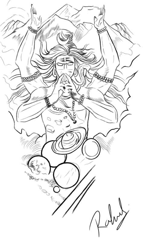 Shiv Tandav Stotram Tattoo, Shiva Tattoo Stencil Design, Shiva Arm Tattoo, Shiva Meditation Tattoo, Mahadev Tattoo Stencil, Shiva Stencil, Shiva Tattoo Stencil, Shiva Tattoo Design For Men, Lord Shiva Tattoo Design