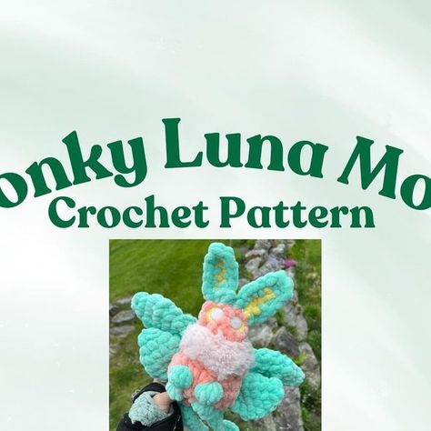 Amigurumi Moth Free Pattern, Luna Moth Crochet Pattern Free, Instagram Free Crochet Pattern, Moth Crochet Pattern Free, Crochet Moth Pattern Free, Mothman Crochet Pattern Free, Moth Crochet Pattern, Crochet Horror, School Crochet