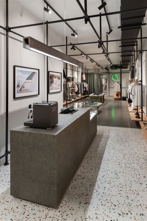 Carhartt Store, Carhartt Shop, Shoreditch London, Store Interiors, Terrazzo Flooring, Retail Store Design, Boutique Interior, Retail Design Blog, Store Design Interior