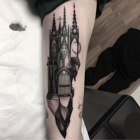 Thank you Beka you sweet thang! Had too much doing this gothic window castle thing! #neotraditional #neotrad #neotradtattoo #neotraditionaltattoo #neotradsub #ntgallery #taot #thenewtraditionalists #tattooworkers #thebesttattooartists #tattooartistmagazine #tattooistartmag #superb_tattoo #tattoosnob #tattoo_art_worldwide #tattooselection #skinartmag #inkedmag #prophetsandpoets #neotradeu #tattoocollectors #tattoogallery #wheretheytatt #blackworkers #blackworkerssubmission #TTTism #haunted... Gothic Castle Tattoo, Castle Tattoos, Architecture References, Gothic Window, Neo Trad Tattoo, Castle Tattoo, Stunning Tattoos, Medieval Tattoo, Blackwork Tattoos