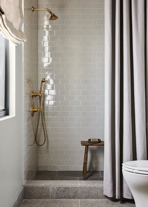 ST HELENA — Lindsay Gerber Interiors Small Bathroom Renos, Half Wall Shower, European Tiles, Timeless Bathroom, Small Showers, Bathroom Design Inspiration, Interior Work, Upstairs Bathrooms, St Helena