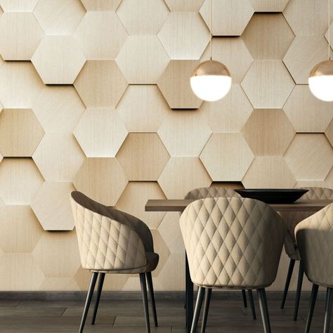 This metallic honeycomb design is urban yet contemporary shadowing and shading create a lifelike 3D effect truly bringing this mural to life and the repetition of little hexagons introduce a sense of flow. 
 Mural is nonrepeating image Statement Wallpaper, Hexagon Design, Honeycomb Design, Diy Wallpaper, Wallpaper Murals, Mural Design, Wallpaper Direct, Garden Wall Art, Honeycomb Pattern