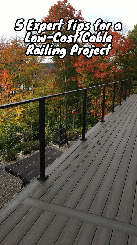 It is well known that cable railing systems are much less expensive than glass railing. When it comes to plan for your cable railing project, different planning and design elements can impact the costs. Here are some tips and advice to make a beautiful cable railing project without breaking the bank. Veranda Railing Ideas Balconies, Deck Railing Ideas Diy Cheap, Cable Deck Railing Ideas, Balcony Railing Design Modern, Woodland Yard, Cable Railing Diy, Cable Deck Railing, Deck Railing Diy, Veranda Railing