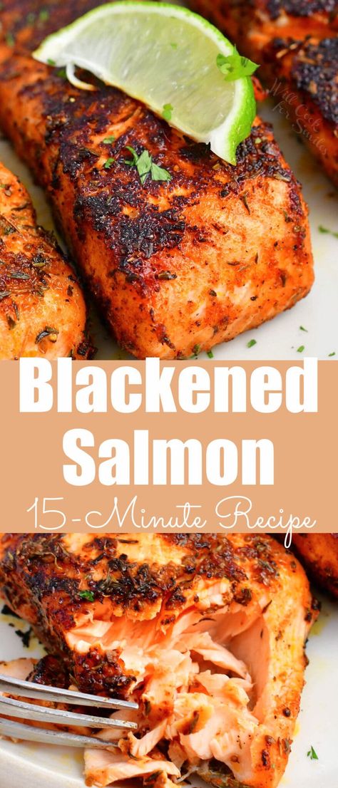 Homemade Blackened Seasoning, Garlic Parmesan Zucchini, Salmon Recipe Pan, Blackened Salmon Recipes, Seared Salmon Recipes, Salmon Recipes Pan Seared, Homemade Seasoning, Blackened Seasoning, Blackened Salmon