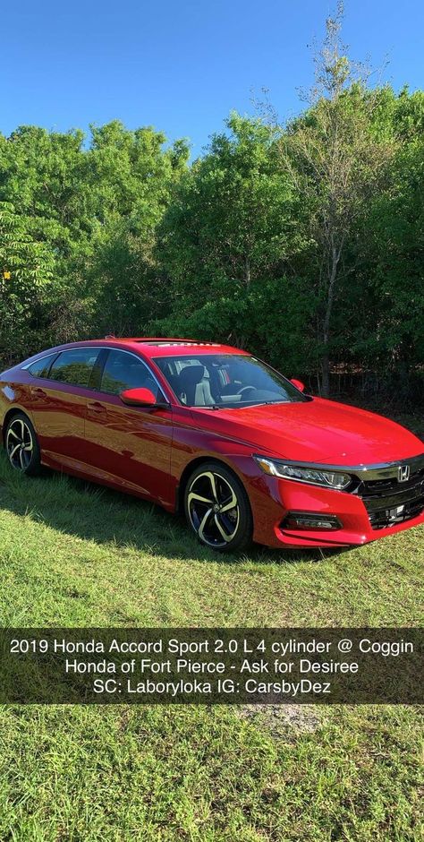 Red Honda Accord Sport, Honda Accord Sport 2.0, 2019 Honda Civic Sport, 2019 Honda Accord Sport, 2019 Honda Accord, Best Cars For Teens, Car For Teens, Honda Accord Sport, Fort Pierce