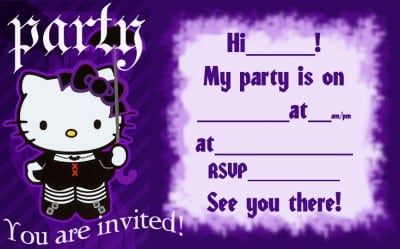 hello kitty | Search Results  | Punk Hello Kitty, Hello Kitty Invitation Card, Hello Kitty Birthday Invitations, Hello Kitty Coloring Pages, Hello Kitty Invitations, Kitty Coloring Pages, Bday Party Invitations, Sleepover Invitations, 13th Birthday Invitations